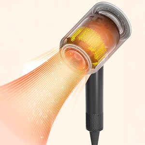 Sèche-cheveux de 1400w de puissance, mode froid et 3 niveaux de chaleur.