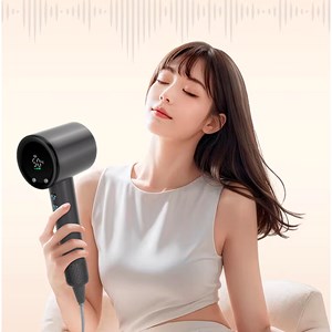 Sèche-cheveux de 1400w de puissance, mode froid et 3 niveaux de chaleur.