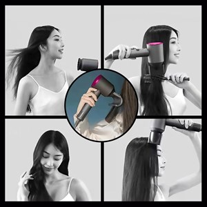 Sèche-cheveux ionique avec 5 têtes, 4 niveaux de température et 3 niveaux.ç