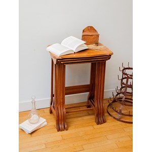Lot de 4 tables gigognes en bois n°110