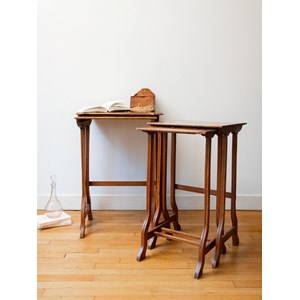 Lot de 4 tables gigognes en bois n°110