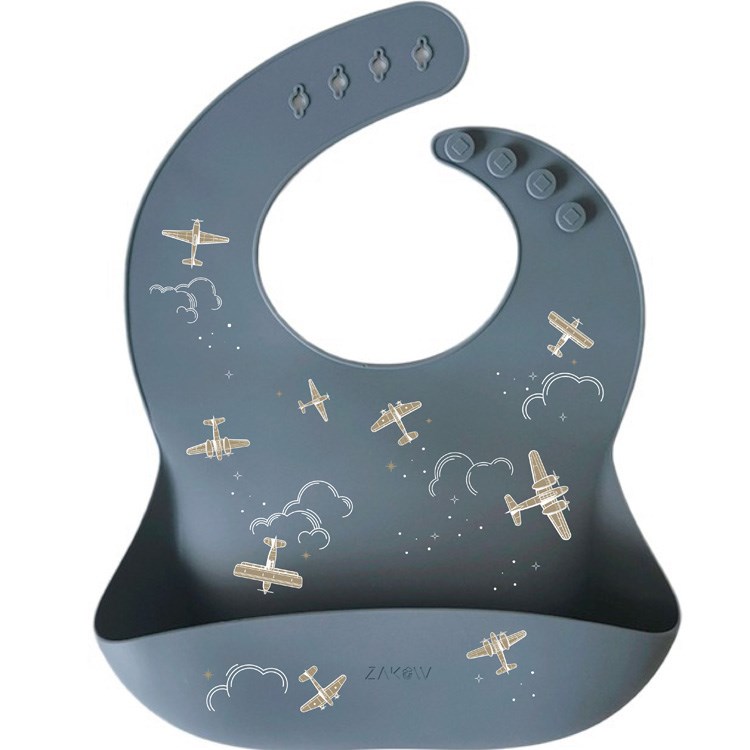 Bavoir en silicone à poche aviateur
