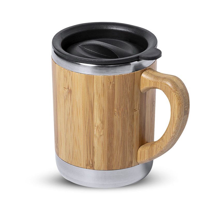 Vanatin tasse thermique nature de 300ml. Corps en bambou et acier inoxydable.