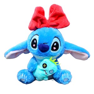 Peluche suspendu ultra doux. Design monstre avec nœud rouge. 12 cm.