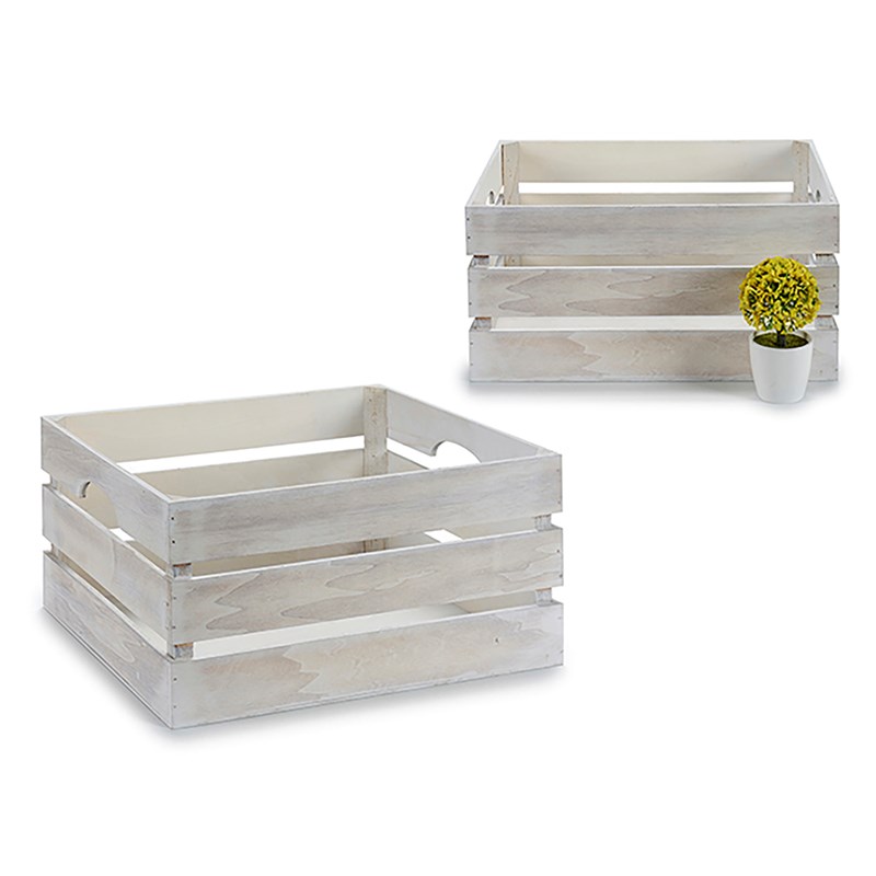 Boîte blanche vieillie 41x31x20 cm