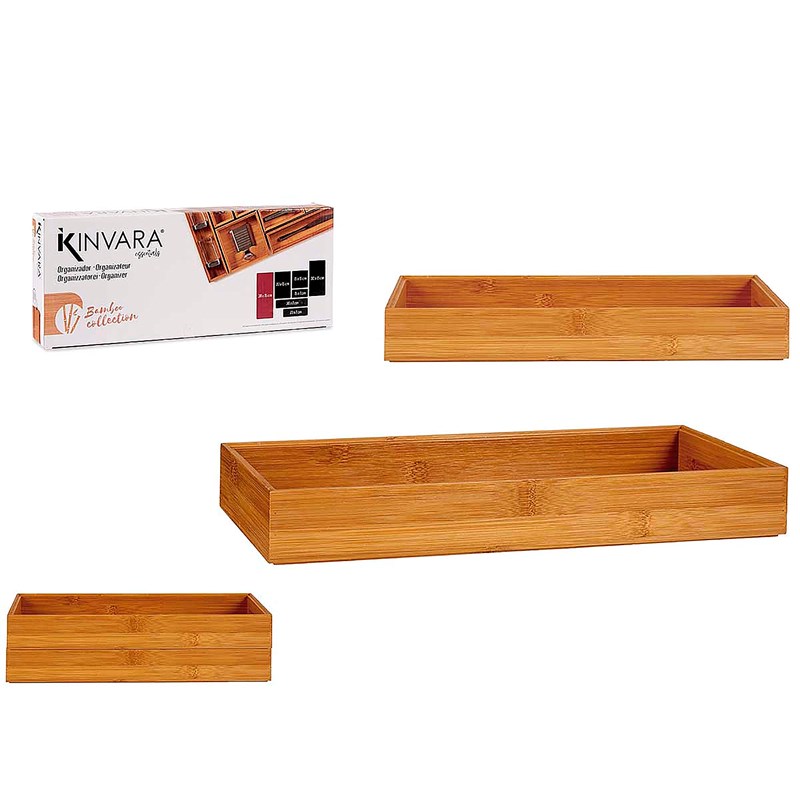 Organisateur en bambou empilable 38x15 cm.