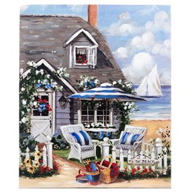 Cadre 50x60 design maison de la plage.