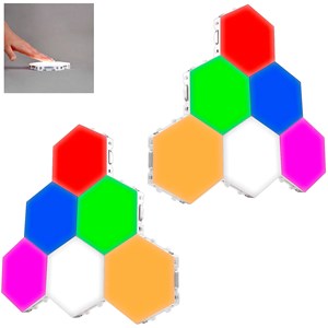 Jeu de 6 lumières led connectables entre elles, à suspendre au mur.