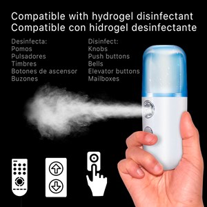 Nébuliseur multi-usages pour désinfection avec hydrogel liquide.