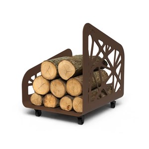 Range-bûches d'intérieur - 50cm - design mars sablé