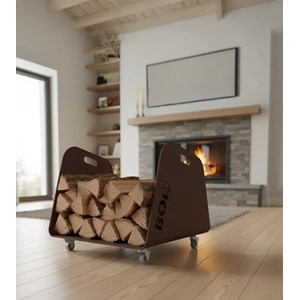 Range-bûches d'intérieur - 50cm - bois noir