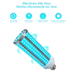 Lampe led uvc germicide + ozon avec douille e27 et télécommande.