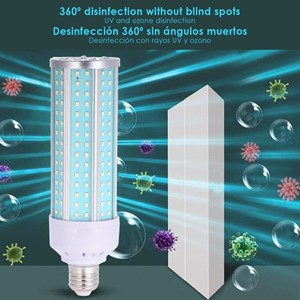 Lampe led uvc germicide + ozon avec douille e27 et télécommande.