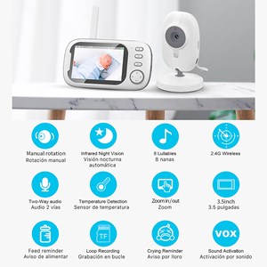 Caméra vb603 pro babyphone hd 720p, avec écran autonome de 3,5.
