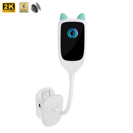 Caméra wifi babyphone 2k &nbsp; full hd 1080p. Pince de fixation. Slot pour sd.