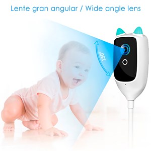 Caméra wifi babyphone 2k &nbsp; full hd 1080p. Pince de fixation. Slot pour sd.
