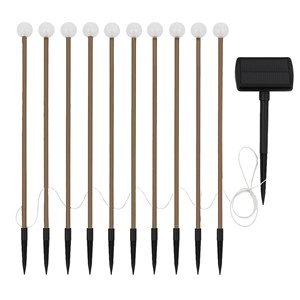 Lot de 10 boules solaires à piquer gris lolly