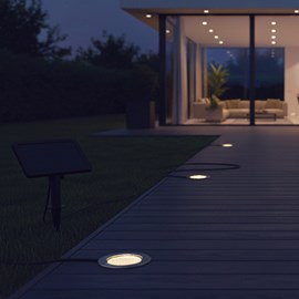 Lot de 3 spots solaires encastrables gris solpool