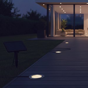 Lot de 3 spots solaires encastrables gris solpool