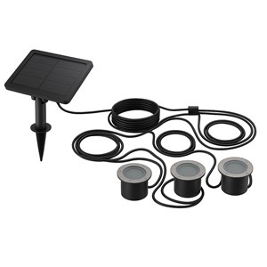 Lot de 3 spots solaires encastrables gris solpool