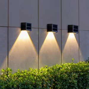 Lot de 4 appliques murales solaires noir daxy