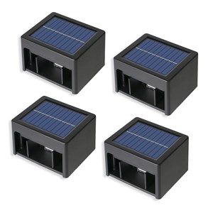 Lot de 4 appliques murales solaires noir daxy