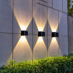 Lot de 4 appliques murales solaires noir daxy