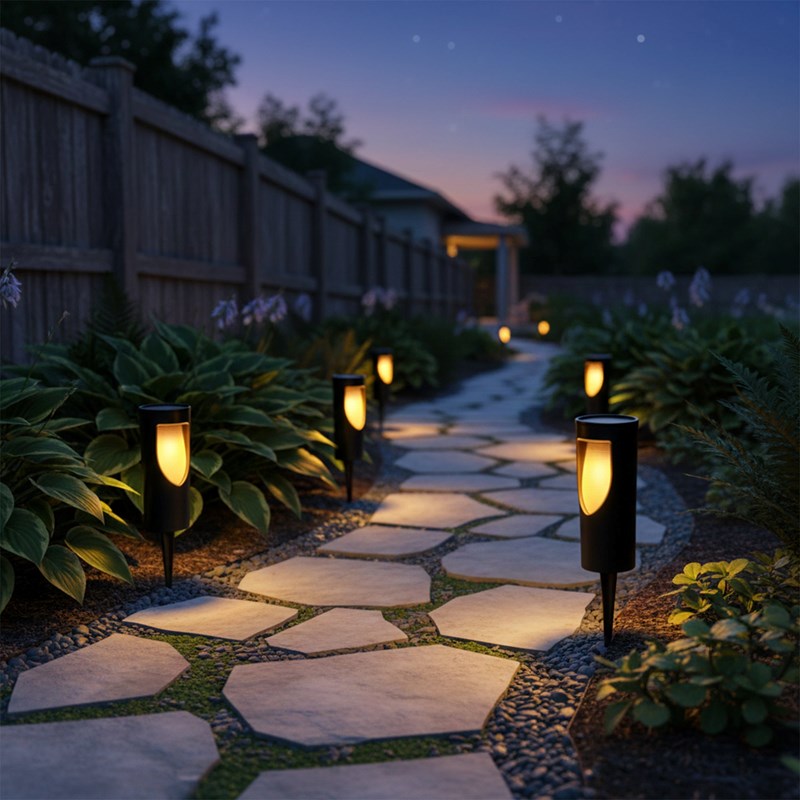 Lot de 6 balises solaires à piquer noir grilly