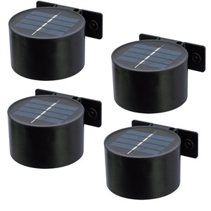 Lot de 4 appliques murales solaires noir spotik