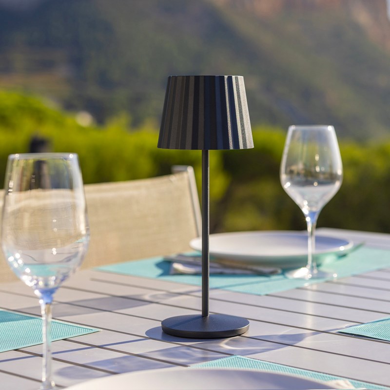 6 lampes avec plateau de chargement noir abby