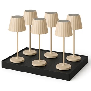 6 lampes avec plateau de chargement beige abby