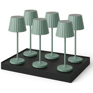 6 lampes avec plateau de chargement vert abby