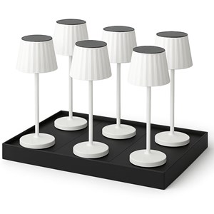 6 lampes avec plateau de chargement blanc abby
