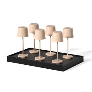 6 lampes avec plateau de chargement beige kelly mini