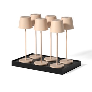6 lampes avec plateau de chargement beige kelly