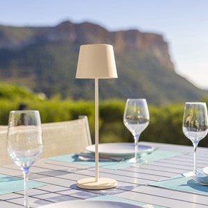 6 lampes avec plateau de chargement beige kelly