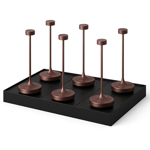 6 lampes avec plateau de chargement marron ruby