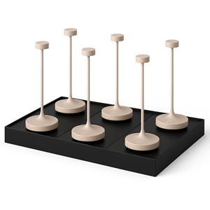 6 lampes avec plateau de chargement beige ruby