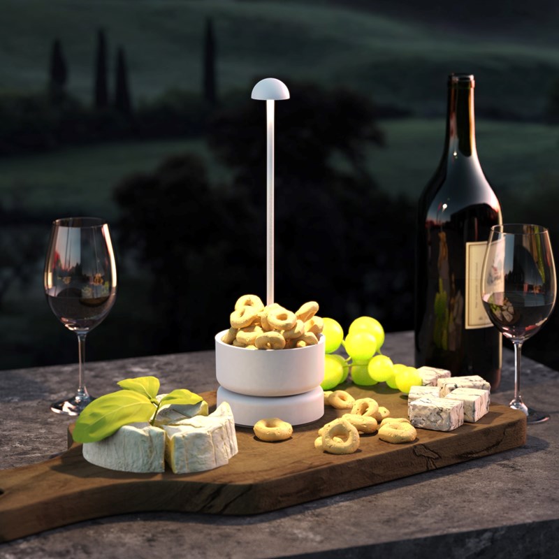 Lampe de table sans fil blanc basket