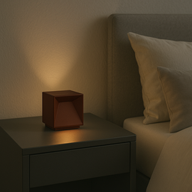 Lampe de chevet sans fil marron cubox