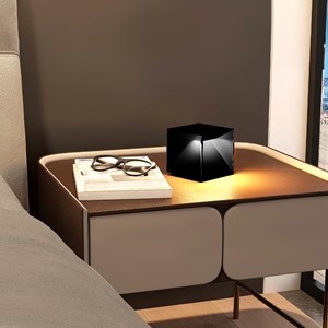 Lampe de chevet sans fil noir cubox mini