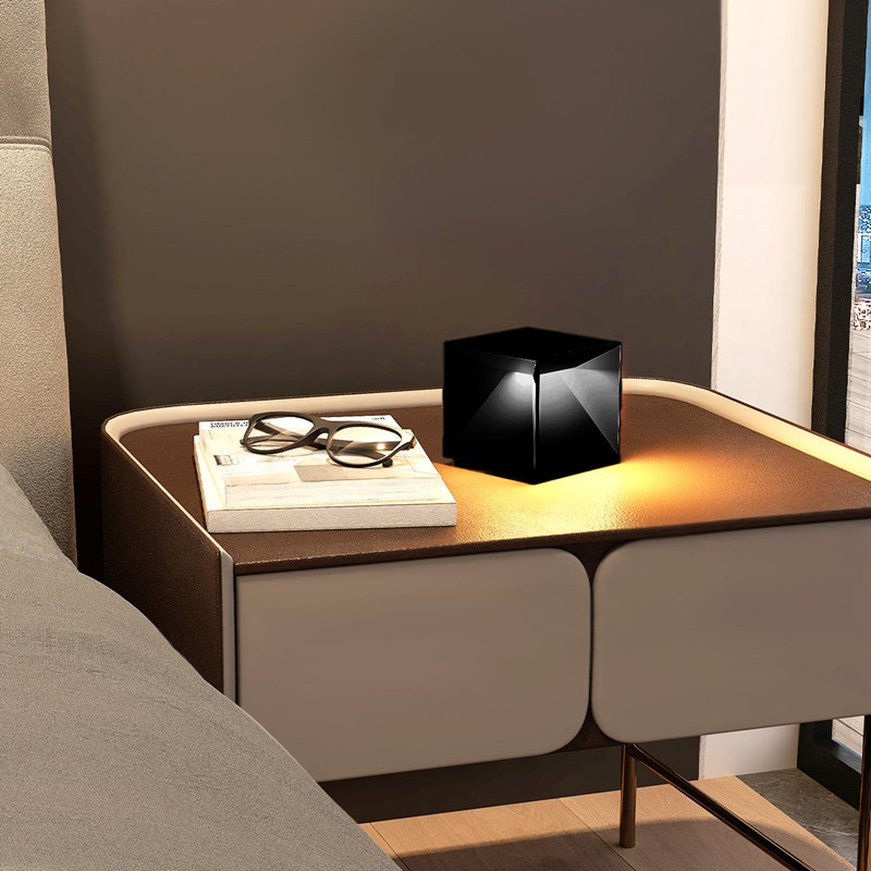 Lampe de chevet sans fil noir cubox mini