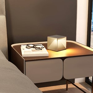 Lampe de chevet sans fil beige cubox mini