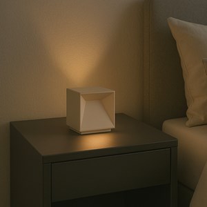Lampe de chevet sans fil beige cubox