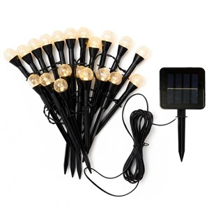 Lot de 20 balises solaires à piquer noir festy pick