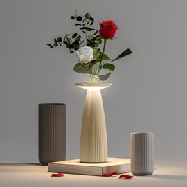 Lampe de table sans fil beige flora mini
