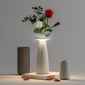 Lampe de table sans fil blanc flora mini