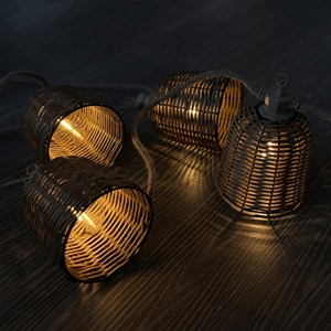 Guirlande solaire hybride marron formentera