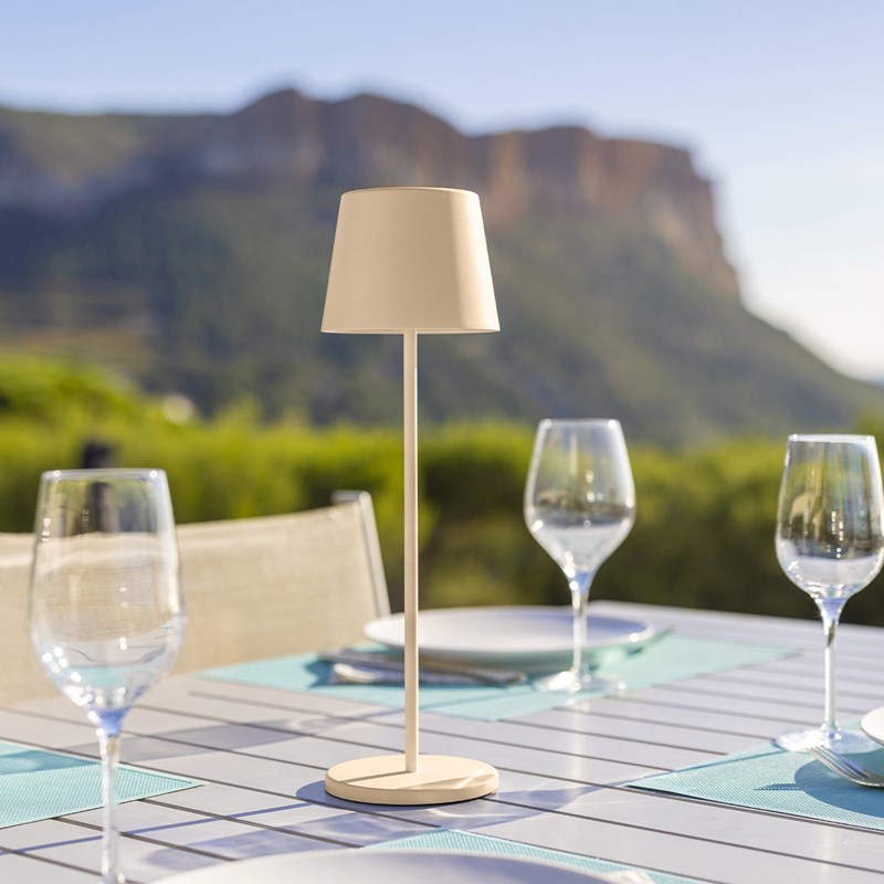 Lampe de table sans fil led beige kelly
