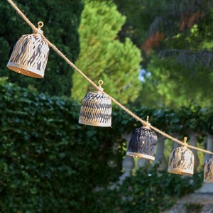 Guirlande solaire hybride beige lina